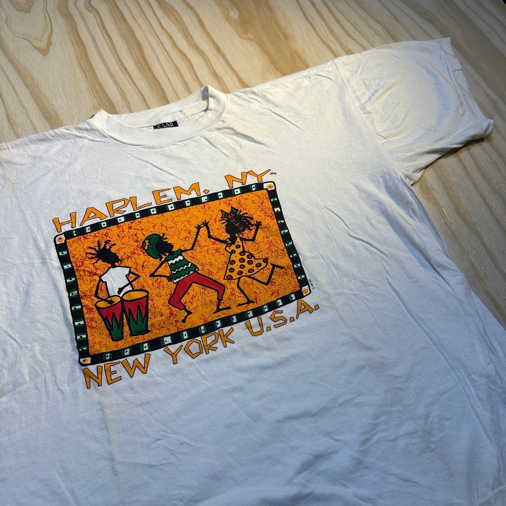 Saad Collection Harlem NY New York USA Vintage Graphic T-Shirt White XL